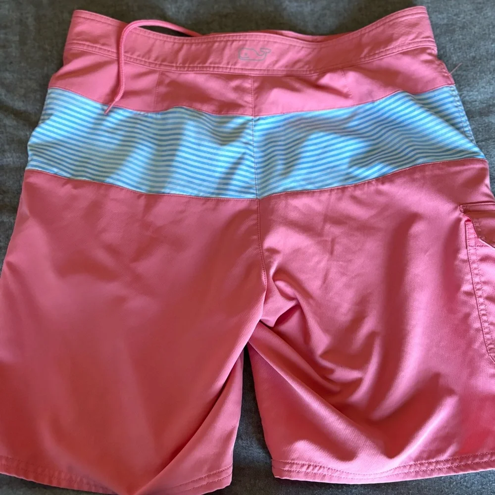 Men’s Vineyard Vines Pink & Blue Swimsuit Board Shorts - Size 33-‎